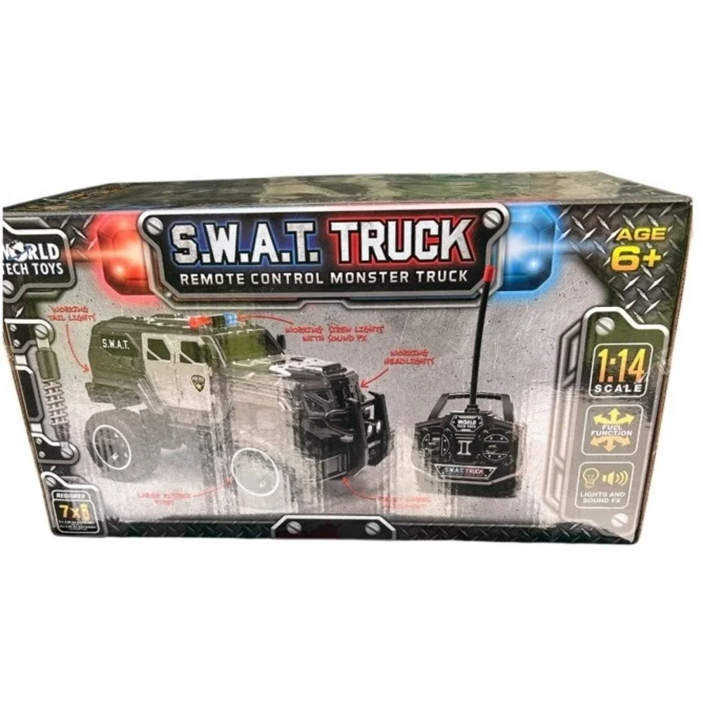 World Tech‎ Toys S.W.A.T. Remote Control Monster Truck 1:14 Scale Lights & Sound